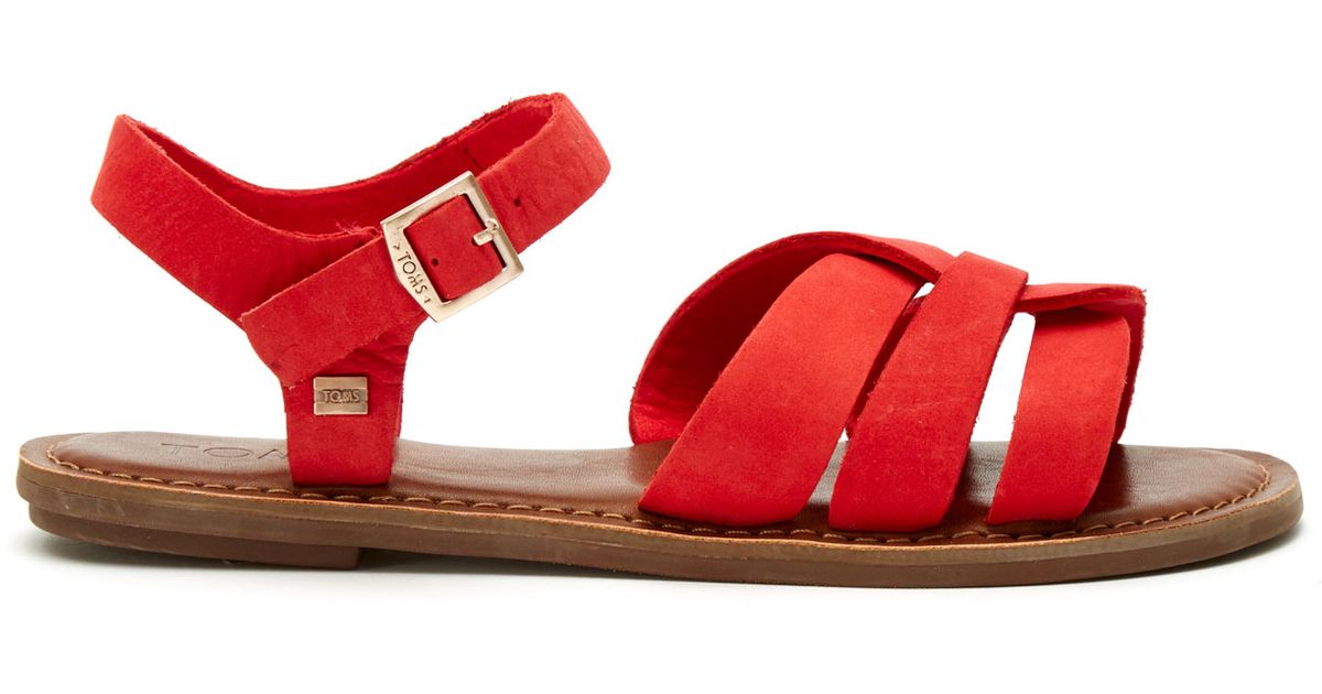 toms red sandals