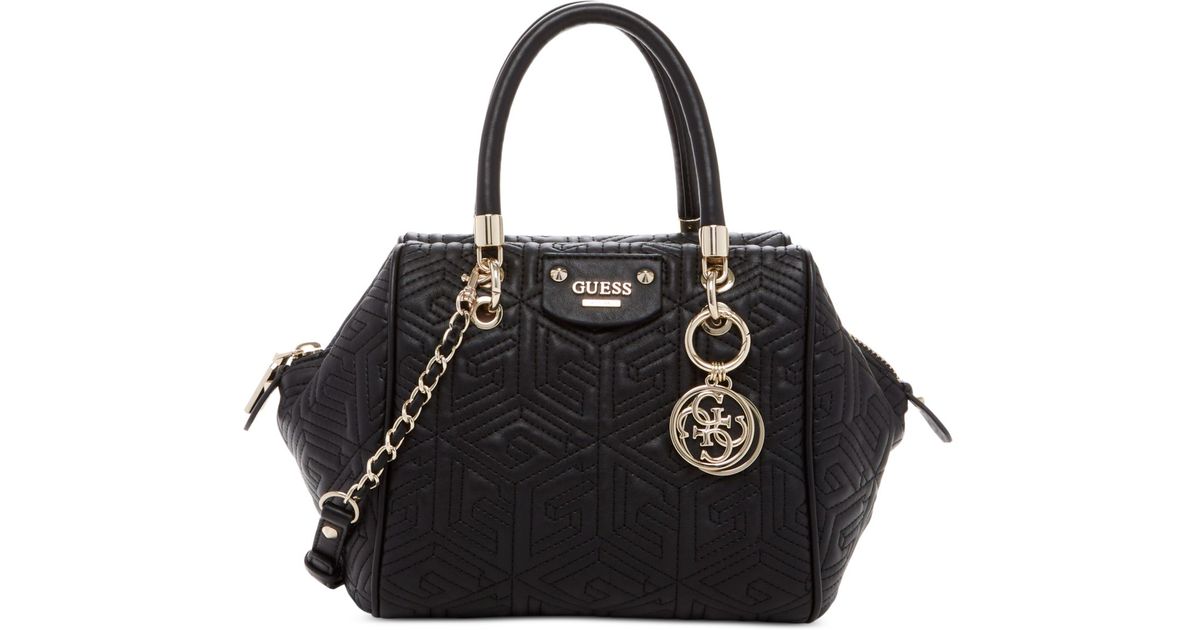 Lyst Guess G Cube Abbey Quilted Satchel In Black