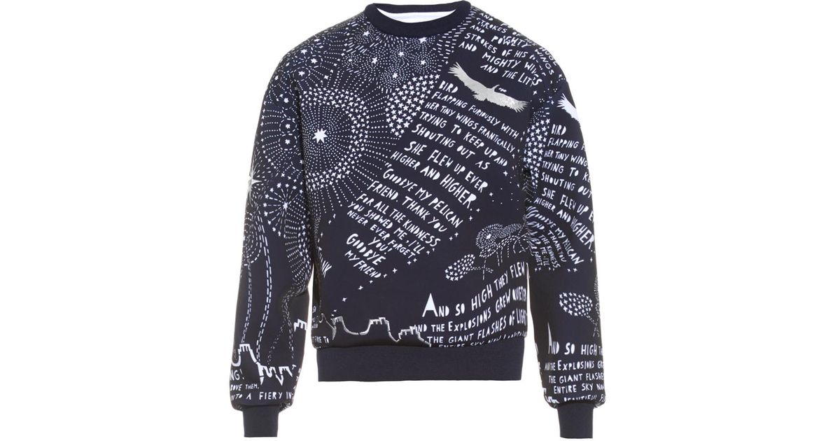 Juun.J Rob Ryan Printed Neoprene Sweatshirt in Blue for Men | Lyst