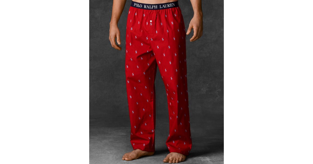 Ralph Lauren Polo Mens Polo Player Pajama Pants in Red for Men - Lyst