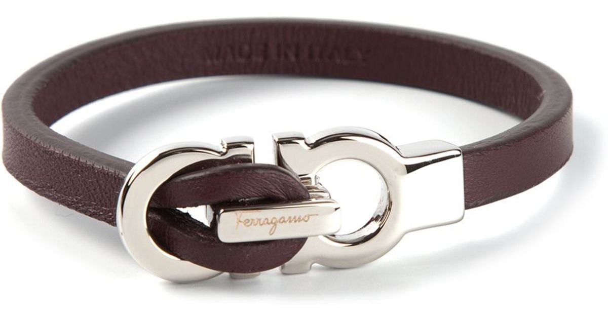 Lyst Ferragamo Gancini Bracelet In Brown