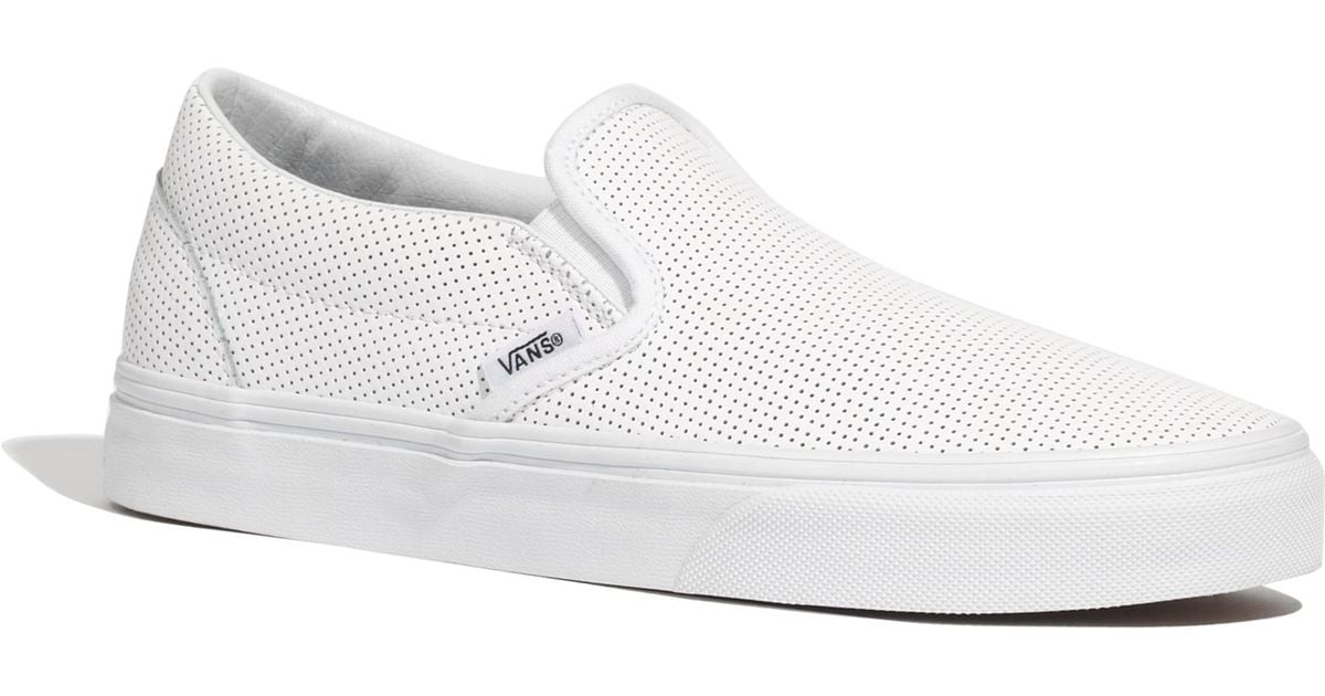 Madewell Vans® Classic Slip-ons In Perforated Leather in White - Lyst