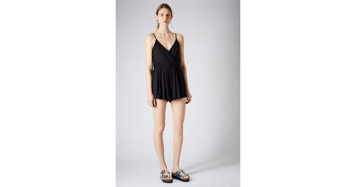 topshop black playsuit