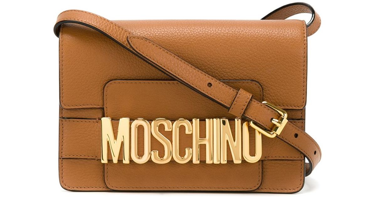 Moschino Logo Leather Cross-Body Bag in 