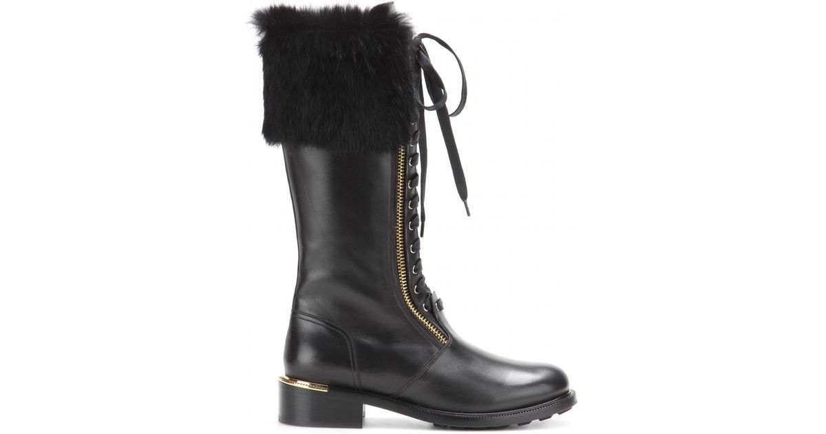 fur biker boots