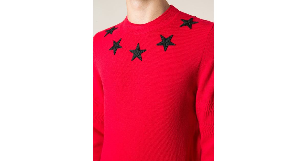 Givenchy Star Patch Jumper in Red for 