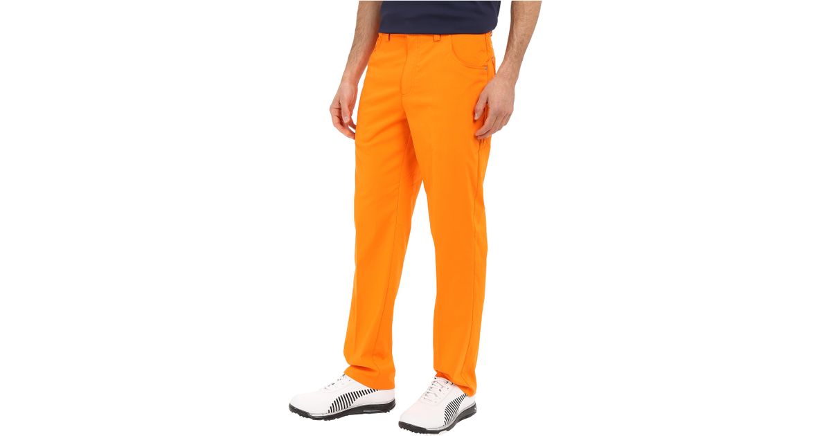 PUMA Synthetic 6-pocket Pants in Orange for Men | Lyst