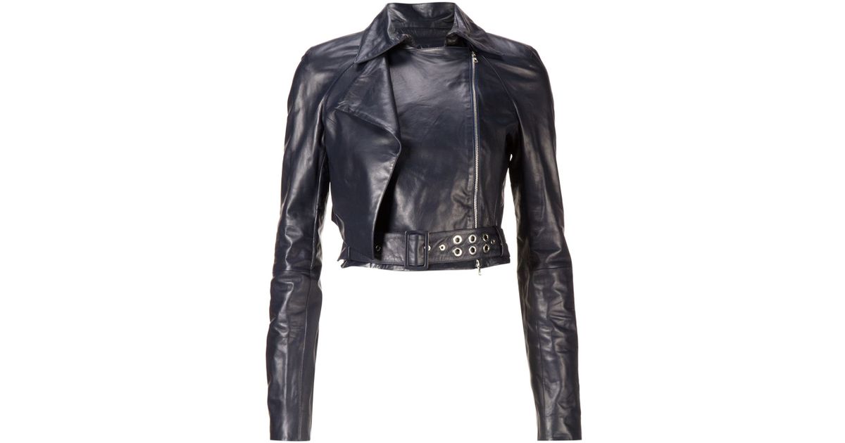 crop top leather jacket