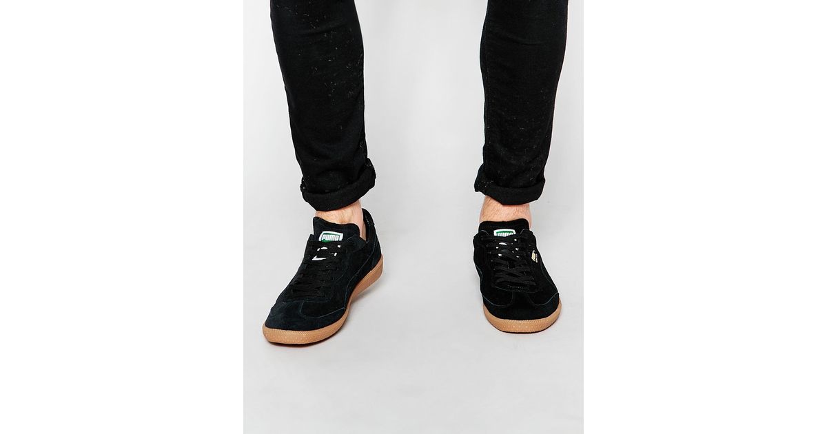 PUMA Super Liga Suede Trainers in Black for Men | Lyst