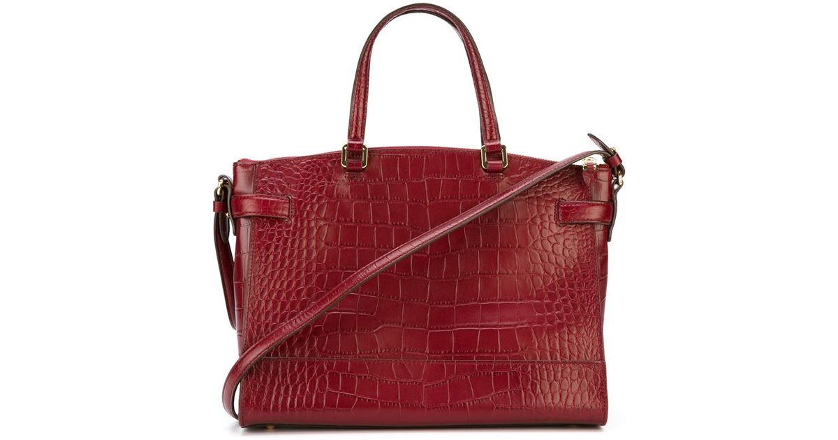 ralph lauren red leather purse