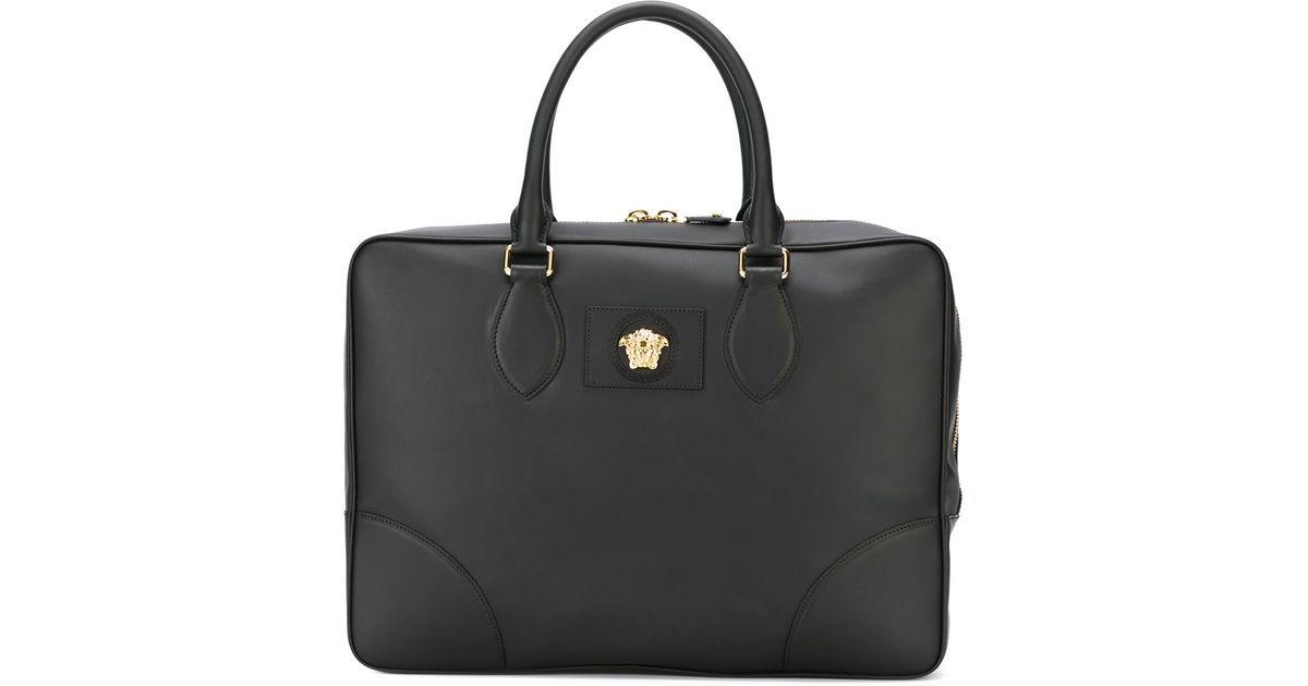 Versace Leather Medusa Laptop Bag in 