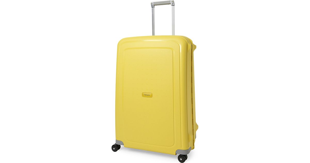 samsonite yellow suitcase