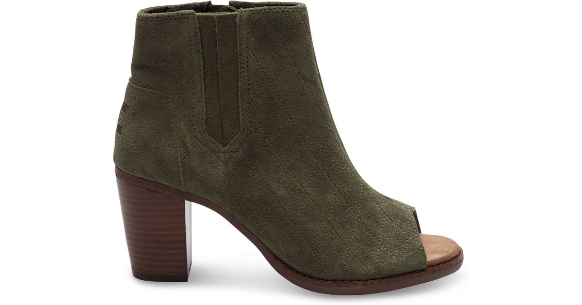 toms olive green booties