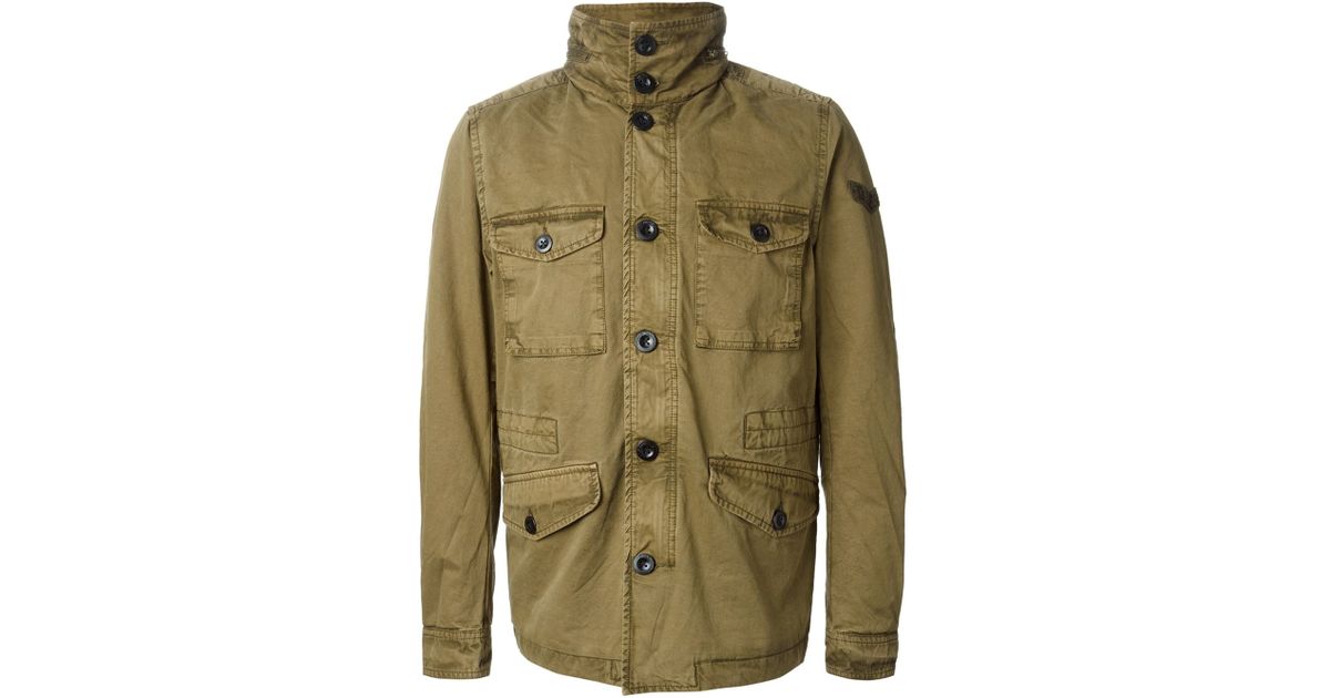 DIESEL Military Style Jacket in Green for Men Lyst