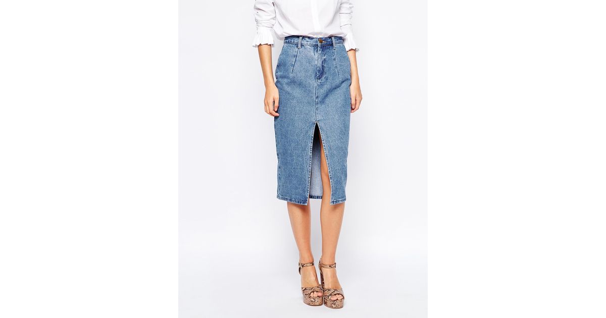 lost ink denim skirt