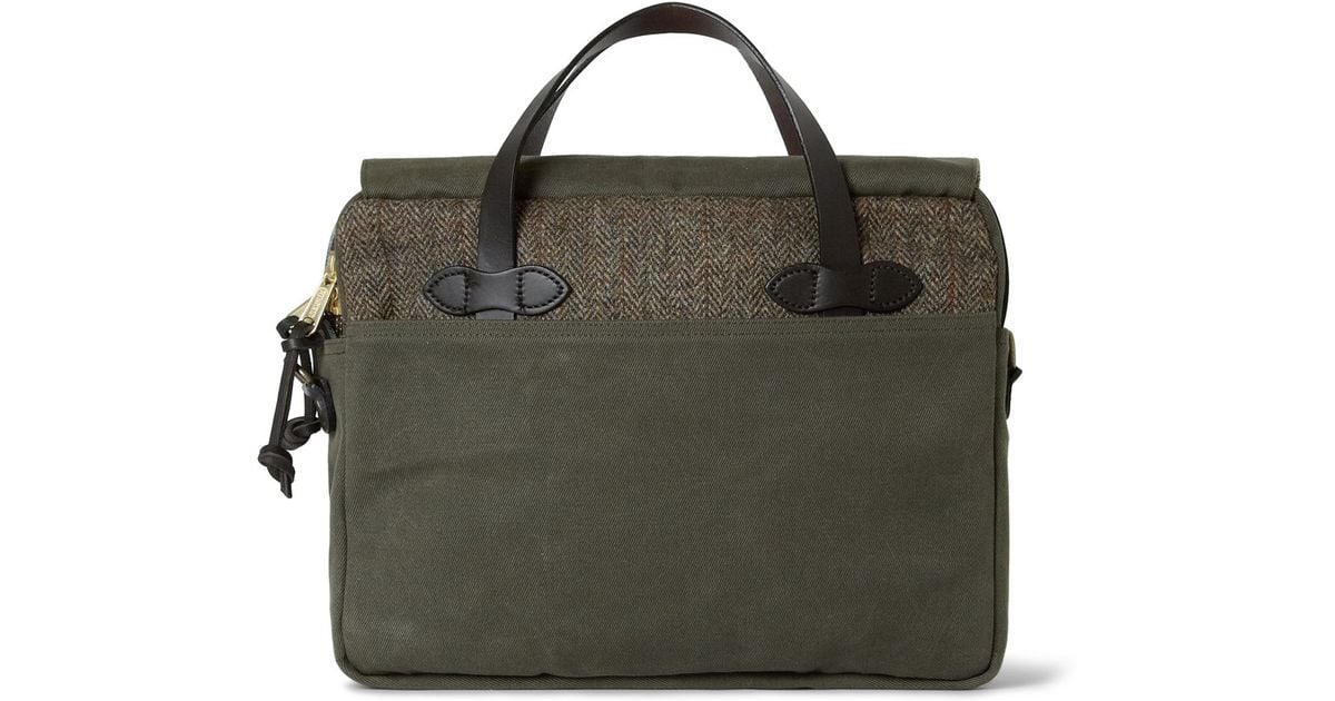 Filson Original Leathertrimmed Twill and Harris Tweed Briefcase in ...