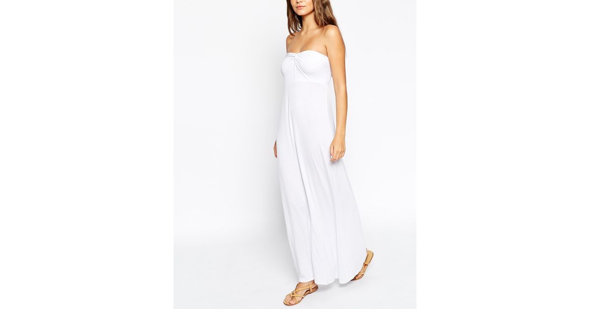 strapless maxi beach dress