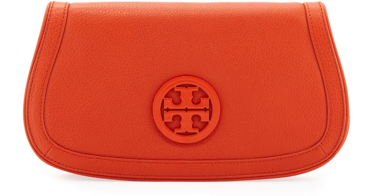 tory burch orange clutch