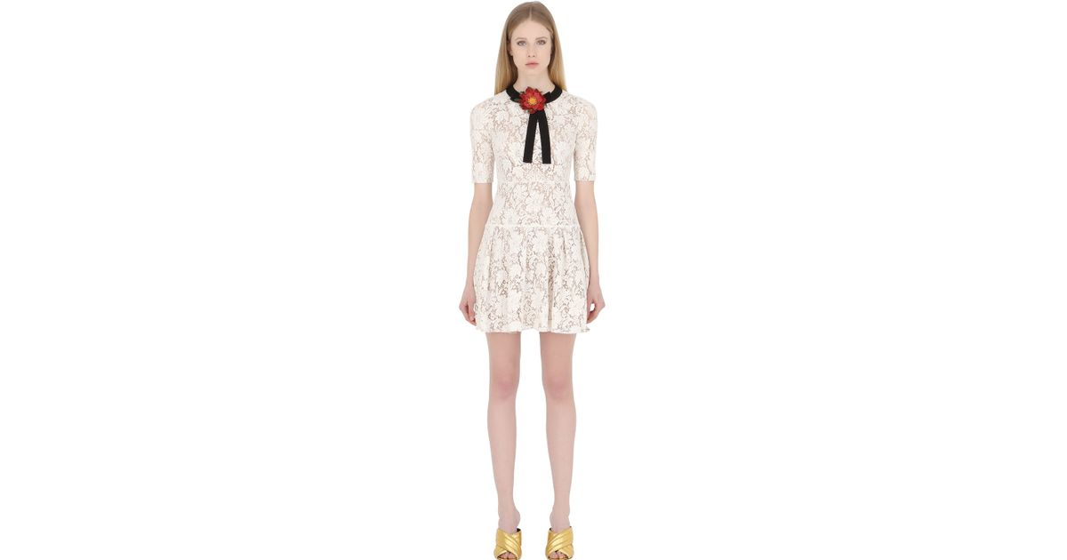 gucci white lace dress