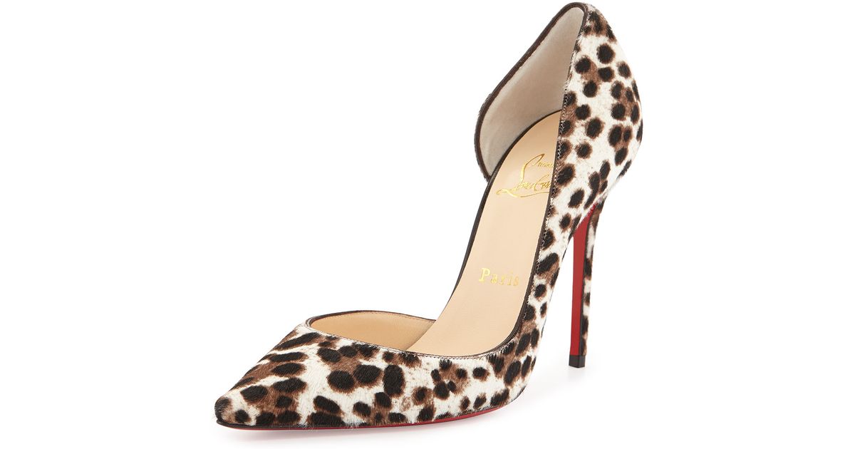 boutin shoes - Christian louboutin Iriza Calf Hair D\u0026#39;Orsay Red Sole Pump in Red ...