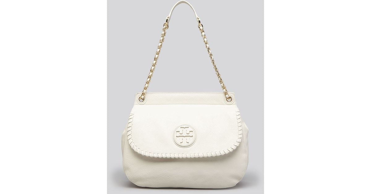 Tory Burch Crossbody Marion Saddle Bag in White Lyst
