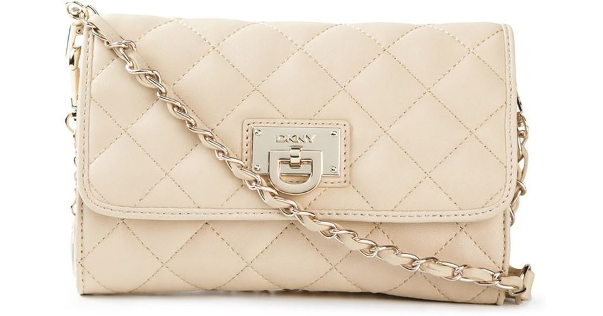DKNY Quilted Crossbody Bag in Natural | Lyst