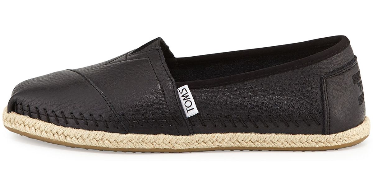 TOMS Leather Espadrille Slip-on in 