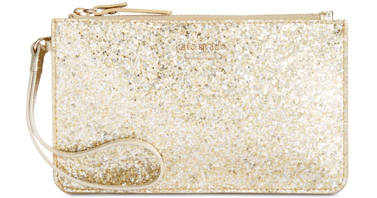 gold glitter wristlet