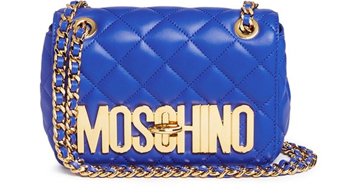 Moschino Logo Quilted Leather Crossbody 