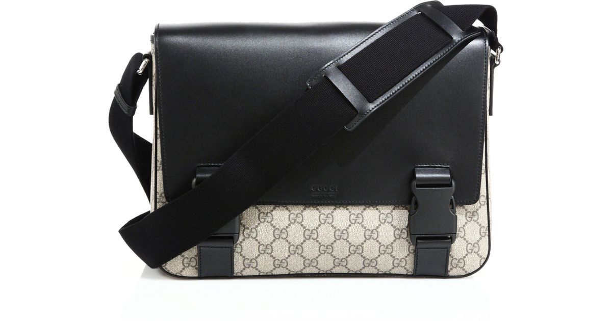 Gucci Gg Supreme Canvas Medium Messenger Bag in Black for Men (black-multi) | Lyst