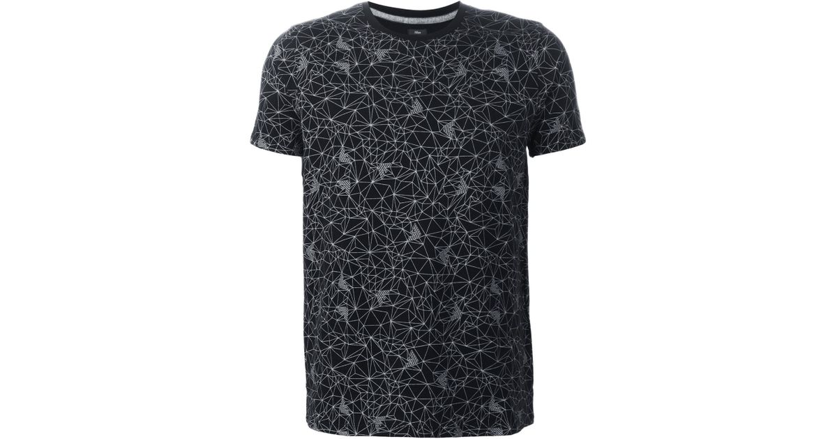 Armani Jeans Geometric Pattern T-shirt in Black for Men | Lyst