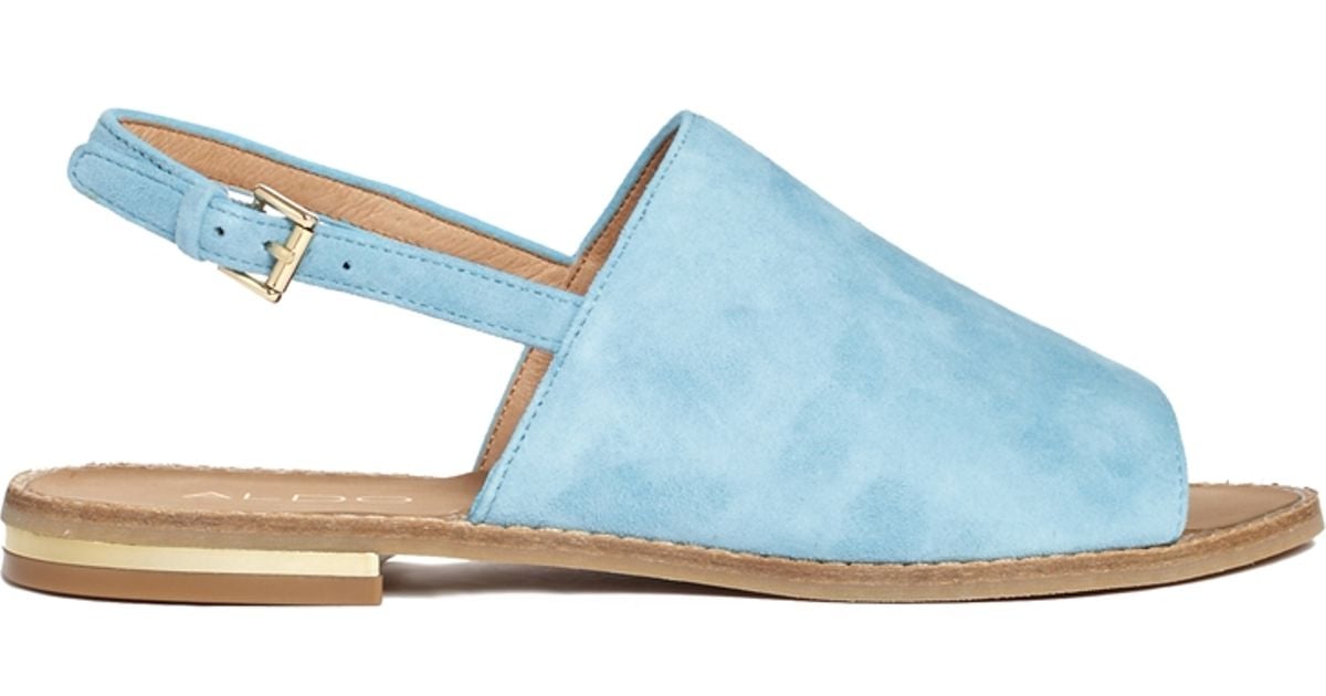 pale blue flat sandals