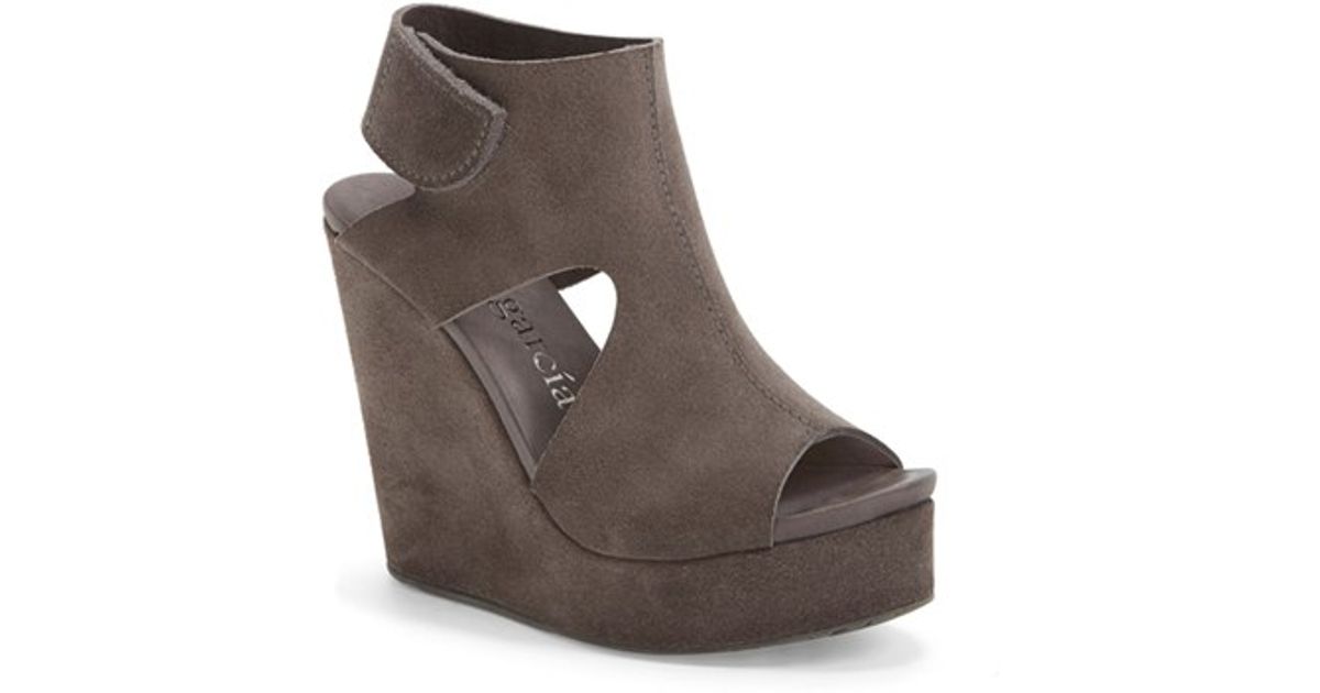 grey platform wedges