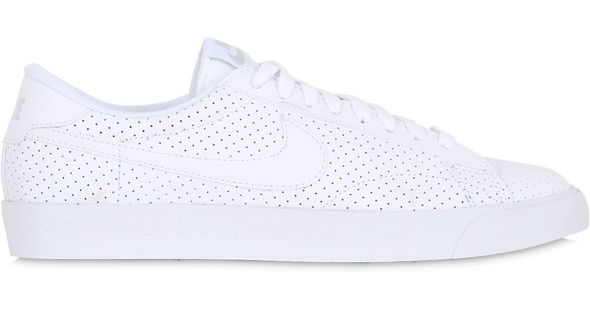 nike white perforated leather shoes