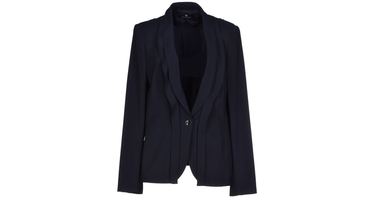rena lange blazer in blue - lyst
