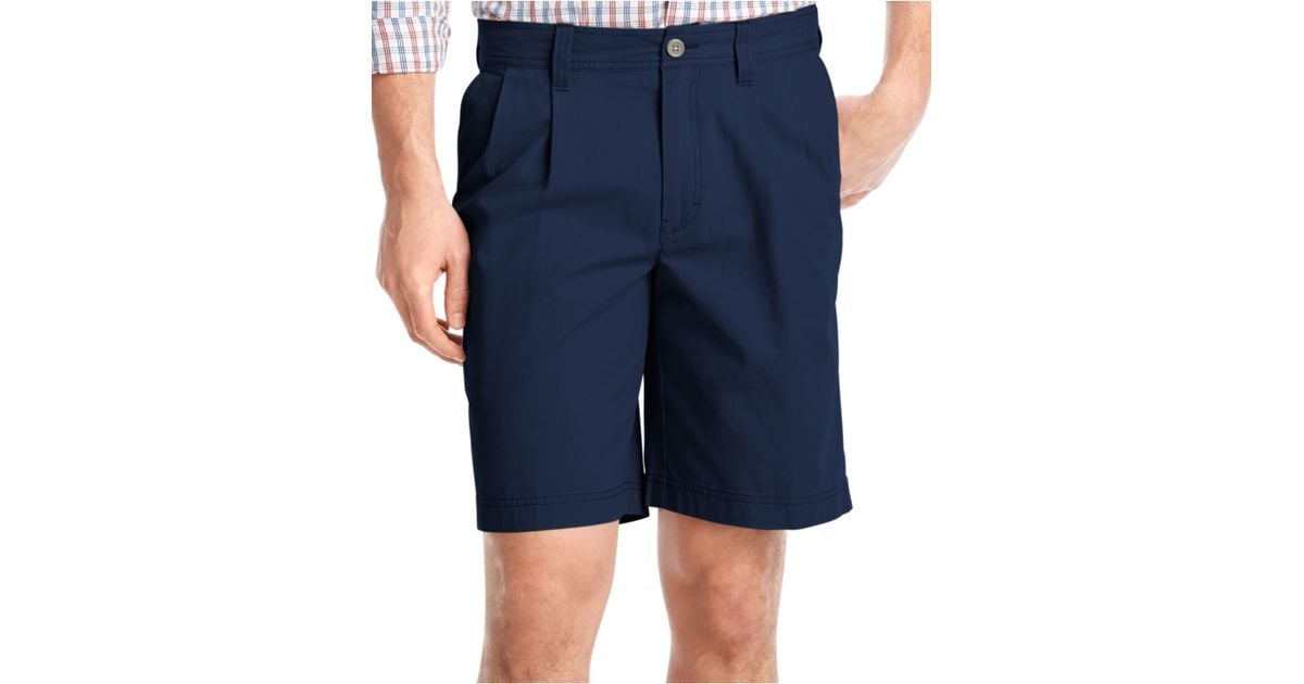 Izod Big And Tall Pleated Saltwater Shorts in Midnight (Blue) for Men