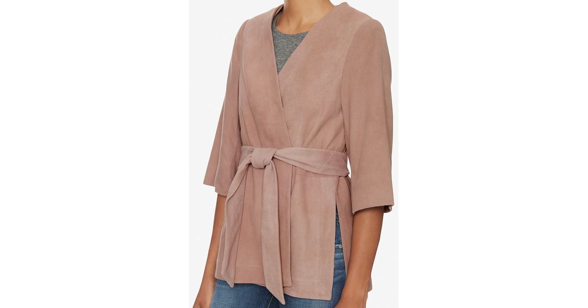 suede wrap jacket