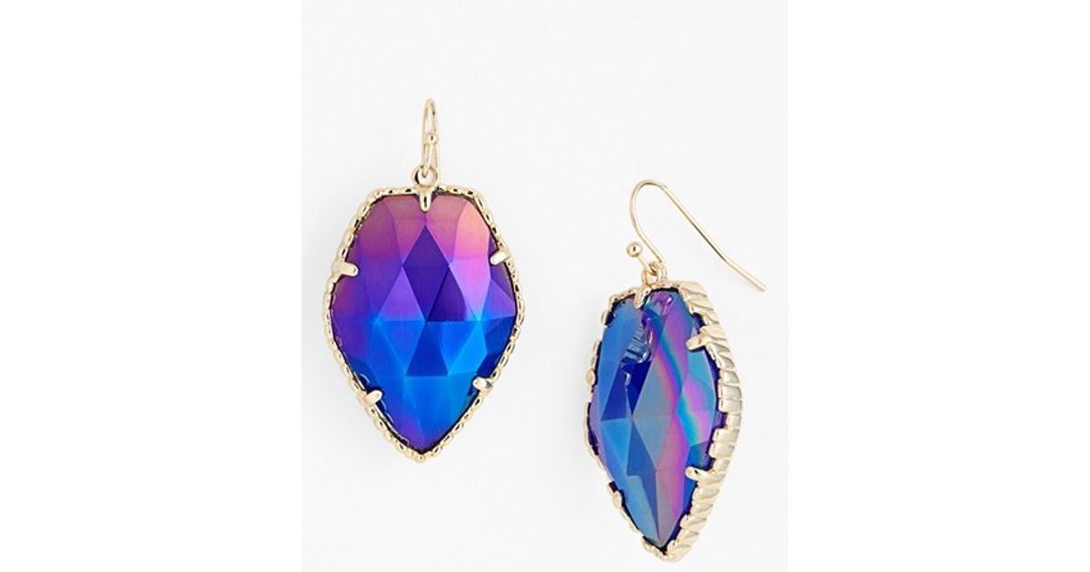 Lyst Kendra Scott Corley Faceted Stone Drop Earrings Lyst Kendra Scott Corley Faceted Stone Drop Earrings Iridescent Cobalt Cats Eye In Blue