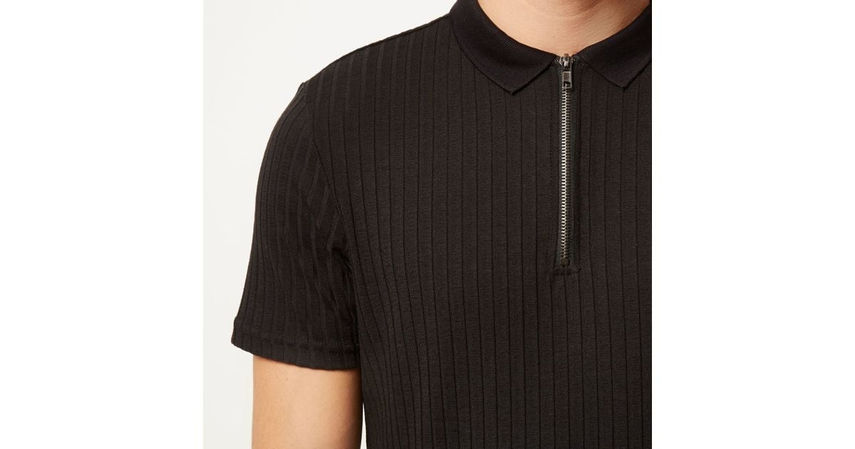 ribbed polo shirt men