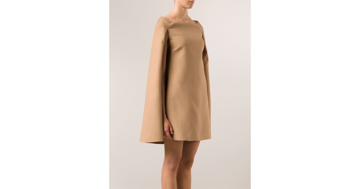 Valentino Cape Dress in Natural | Lyst