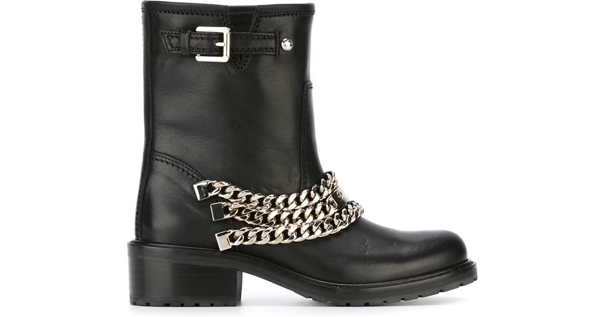 biker boots with chains
