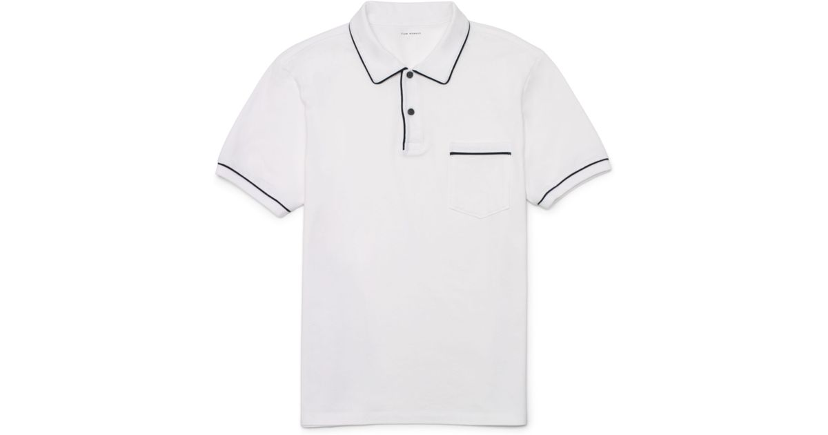 Club Monaco Pajama Pique Polo in White for Men - Lyst