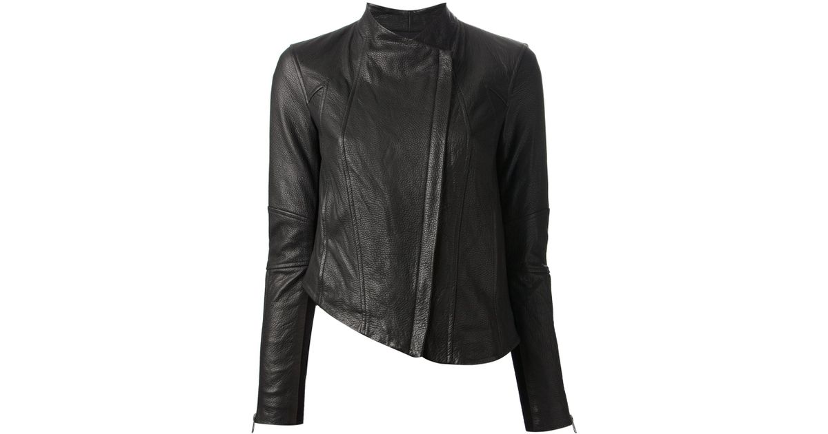 Helmut Lang Black Asymmetric Biker Jacket