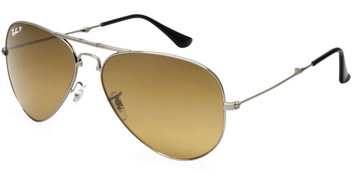 Ray-ban Aviator Folding Sunglasses in Silver for Men | Lyst
