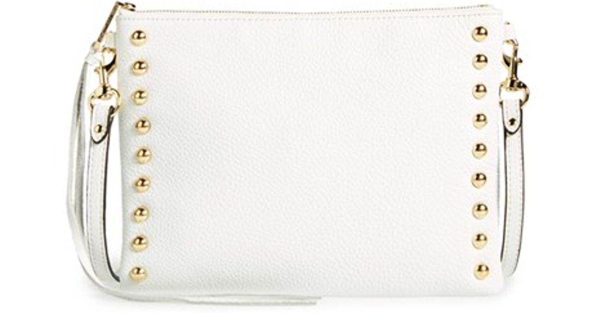 Lyst Rebecca Minkoff Jon Studded Leather Cross Body Bag In White