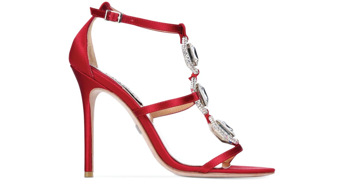 red evening sandals