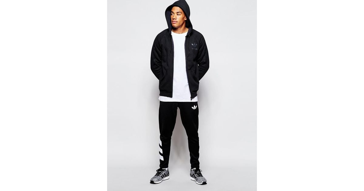 black adidas originals zip hoodie