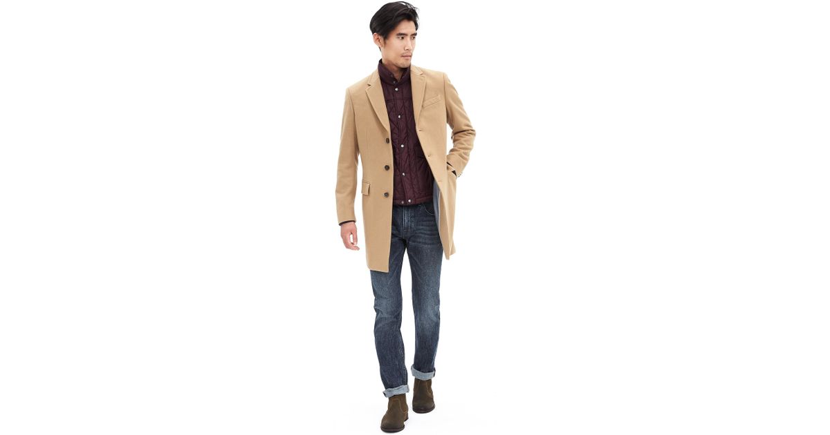 Banana Republic Wool Camel Topcoat in Natural for Men - Lyst