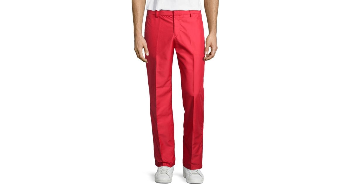 J.Lindeberg Troyan Micro Twill Golf Pants in Red for Men Lyst