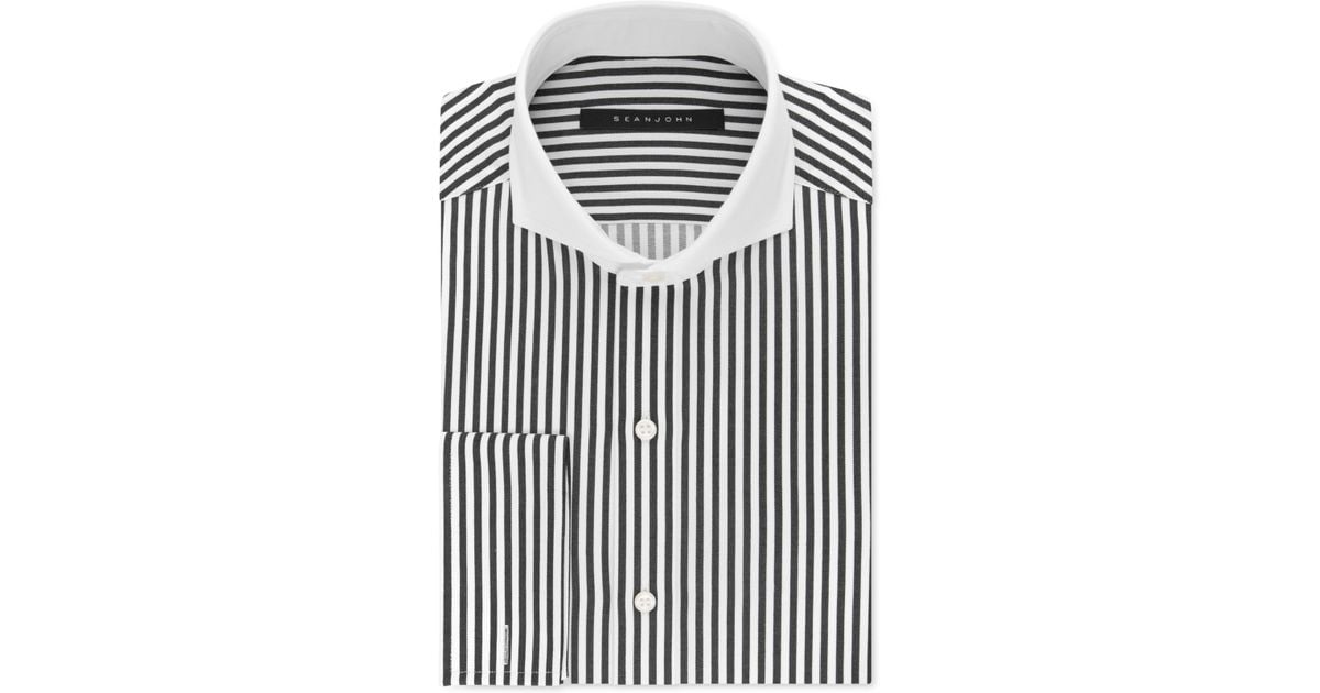 Sean John Black And White Stripe Dress Shirt for Men Lyst